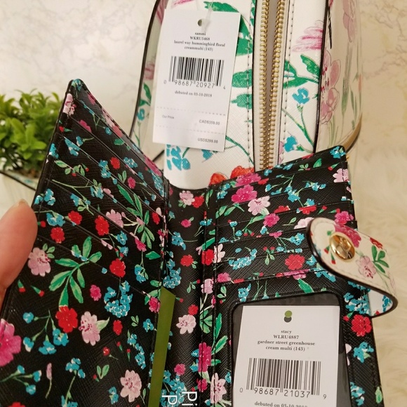 Kate Spade Hummingbird Floral Wallet Backpack Set - Picture 7 of 8